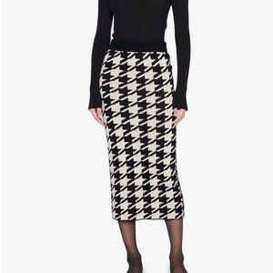 Anine Bing - Reese Skirt Houndstooth cashmere wool NWT Womens Size Small New